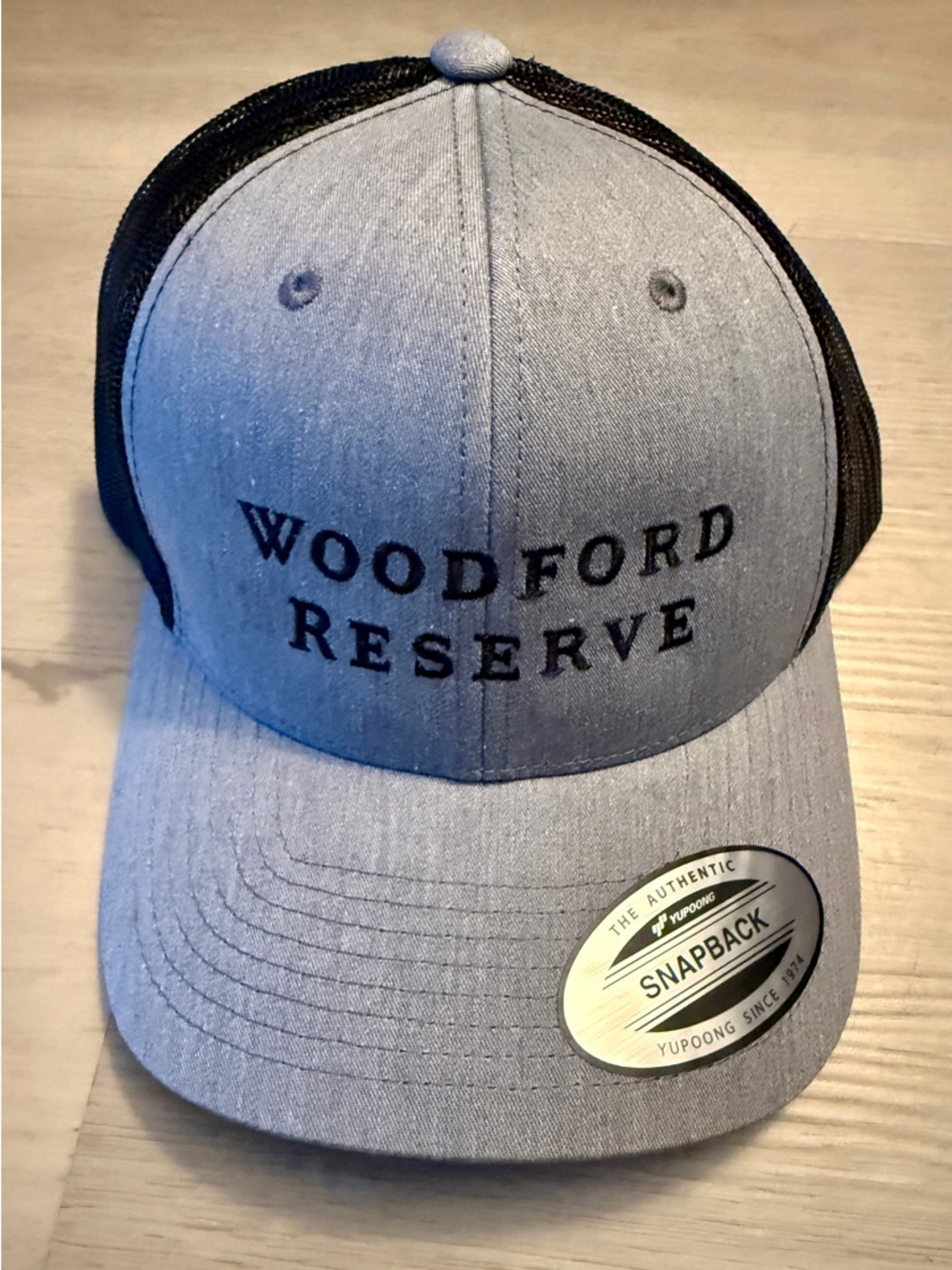 NWT Woodford Reserve Whiskey Hat Gray Black Mesh Cap Adjustable Snapback